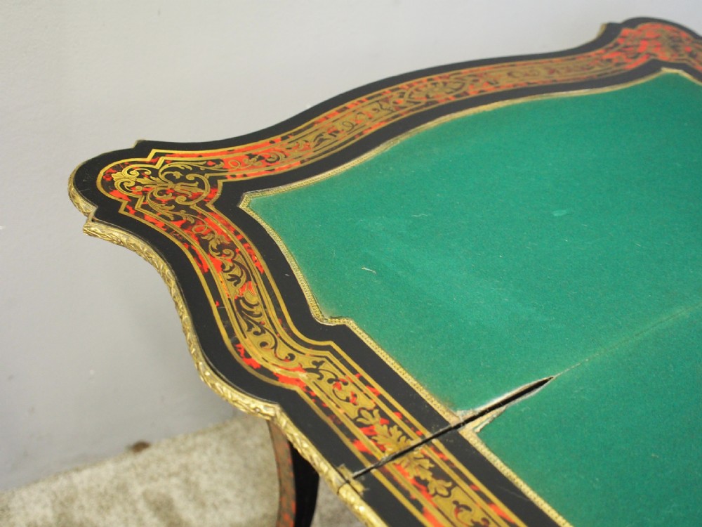 French Boulle Serpentine Front Games Table View XV