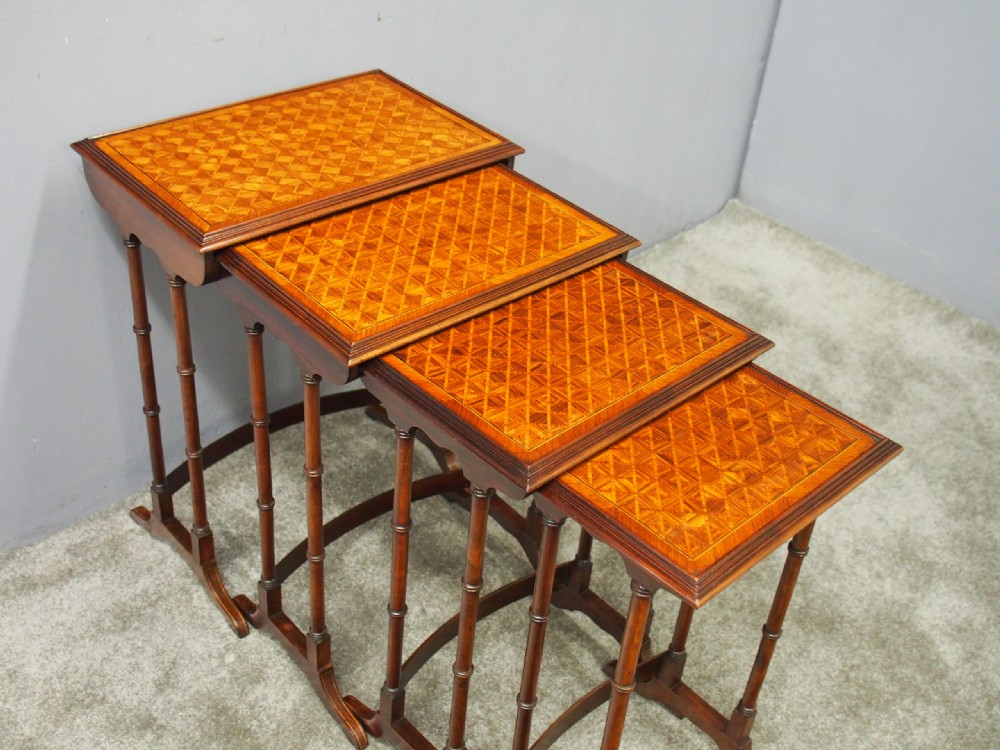 Georgian Style Nest of 4 Walnut Tables View IV