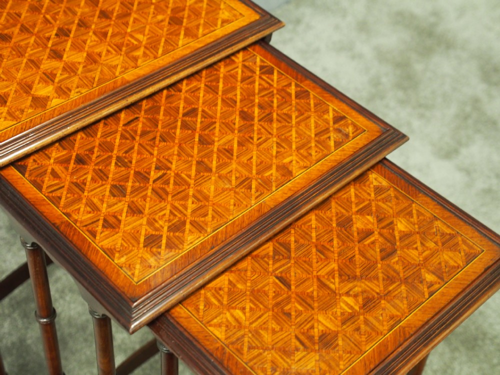 Georgian Style Nest of 4 Walnut Tables View VI