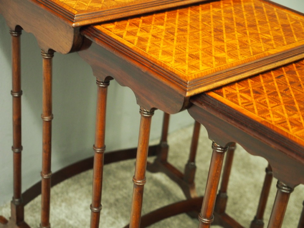 Georgian Style Nest of 4 Walnut Tables View VII