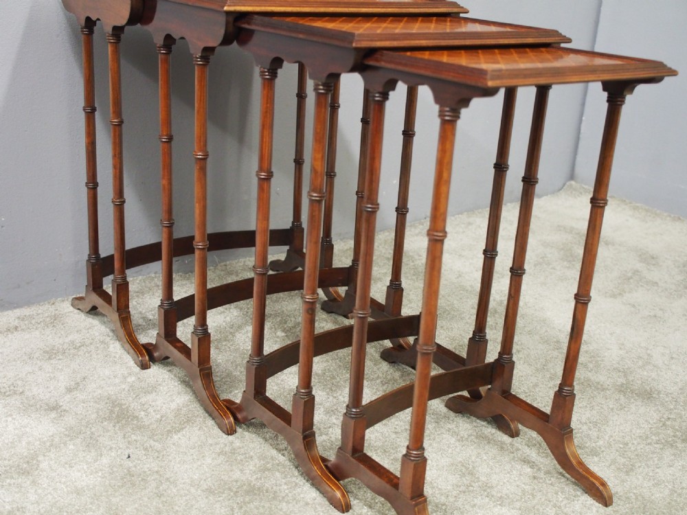 Georgian Style Nest of 4 Walnut Tables View IX