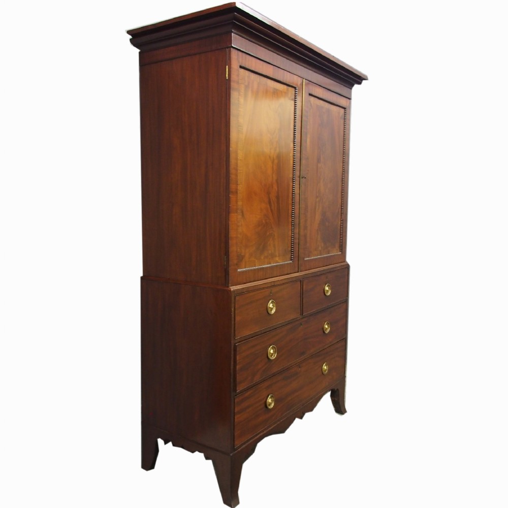 Scottish George III Mahogany Linen Press