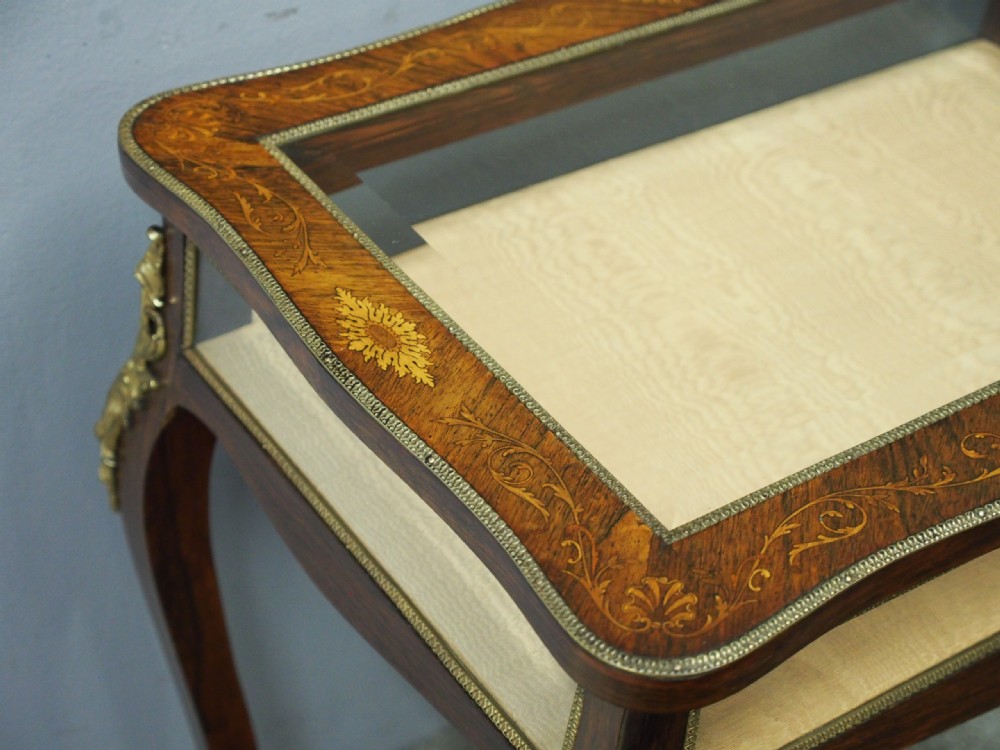 Victorian Inlaid Rosewood Bijouterie Table View VI