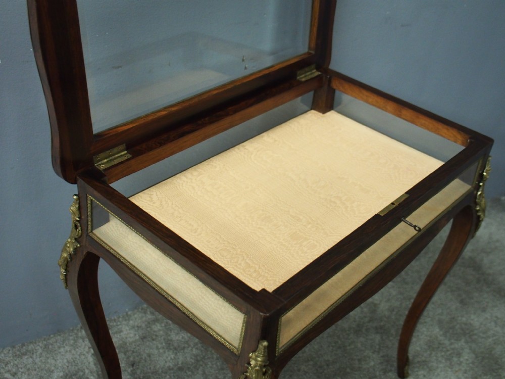 Victorian Inlaid Rosewood Bijouterie Table View XI