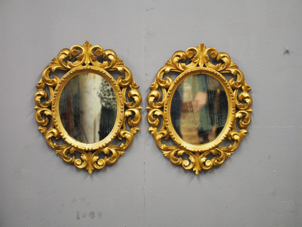 Pair of Victorian Carved Giltwood Mirrors View IV