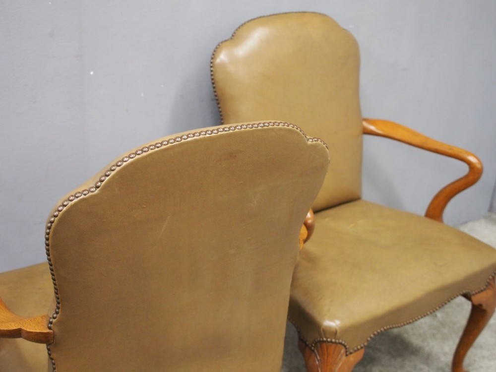 George II Style Leather Armchairs View VIII