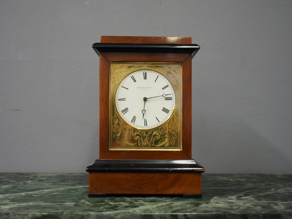 Walnut and Ebonized Clock from Marshall and Sons, Edinburgh View II