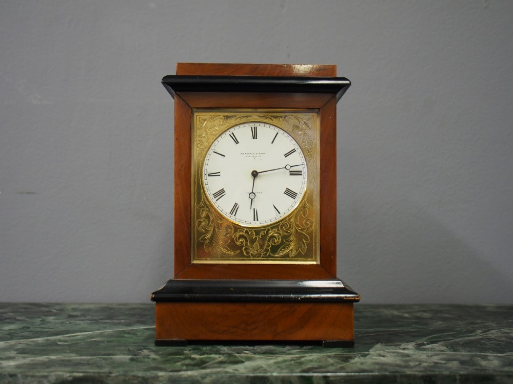 Walnut and Ebonized Clock from Marshall and Sons, Edinburgh View III