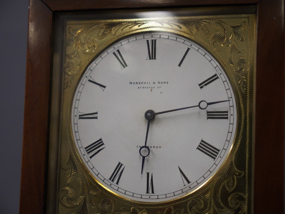 Walnut and Ebonized Clock from Marshall and Sons, Edinburgh View V