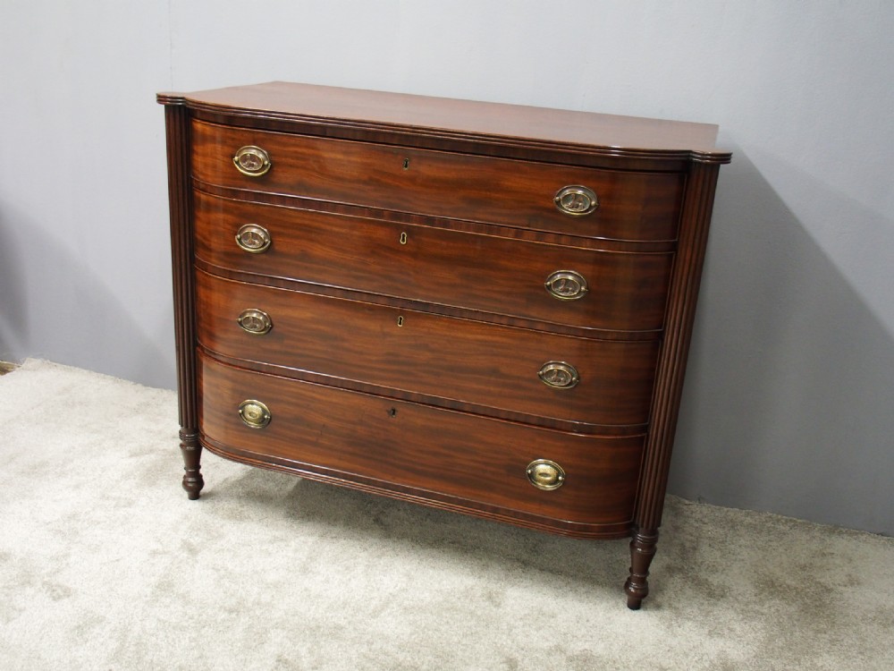 Scottish Mahogany Barrel Front Chest of Drawers View II