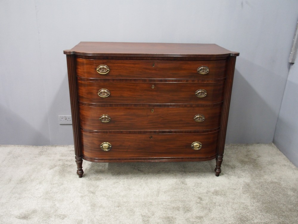 Scottish Mahogany Barrel Front Chest of Drawers View III