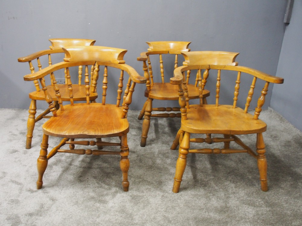 Set of 4 Beech and Elm Captains Chairs View II
