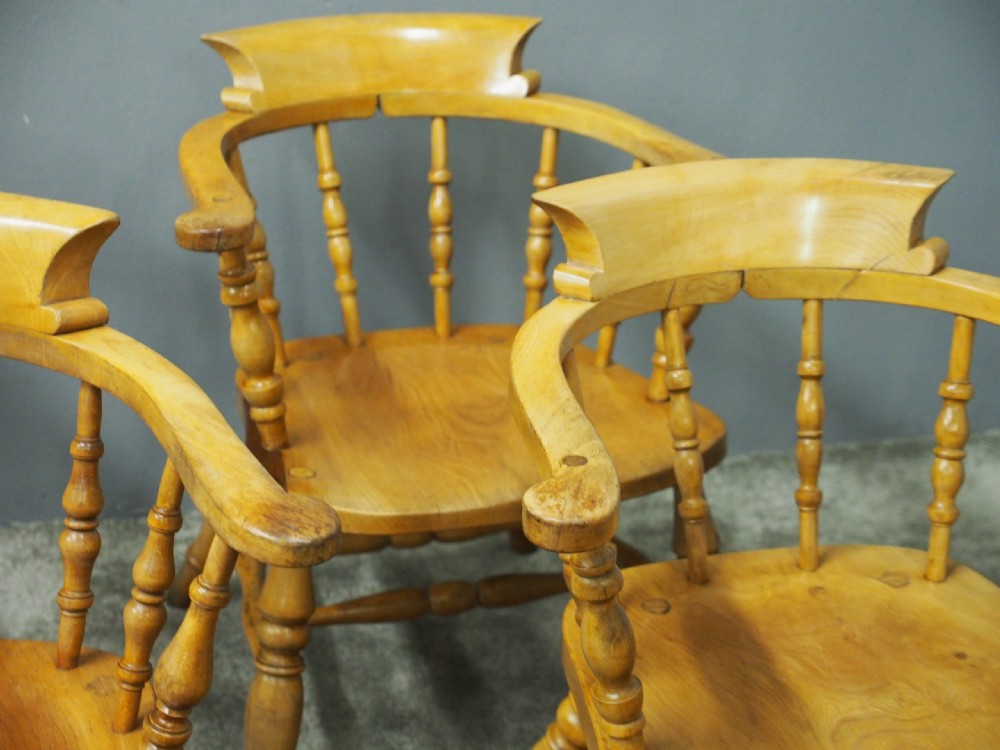 Set of 4 Beech and Elm Captains Chairs View V