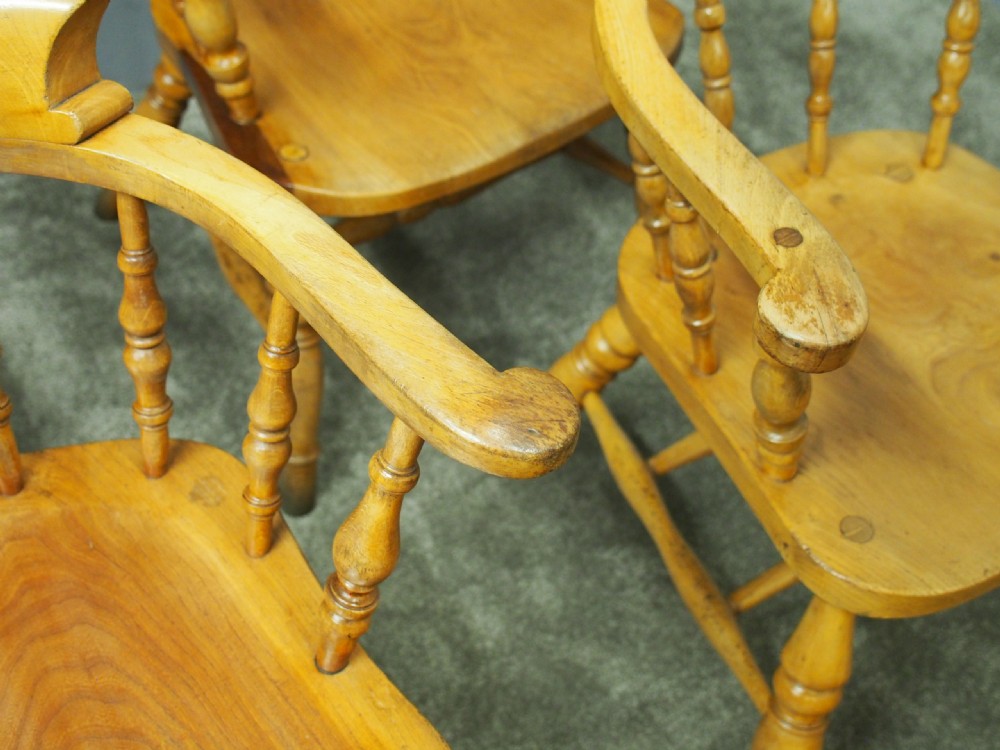 Set of 4 Beech and Elm Captains Chairs View VI