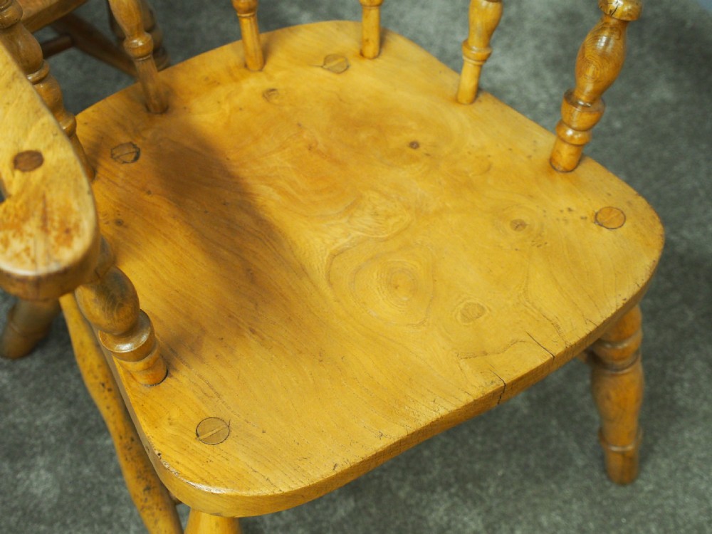 Set of 4 Beech and Elm Captains Chairs View VIII