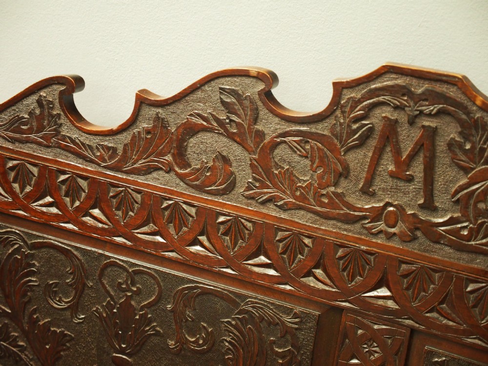 Victorian Carved Walnut Hall Bench View IX