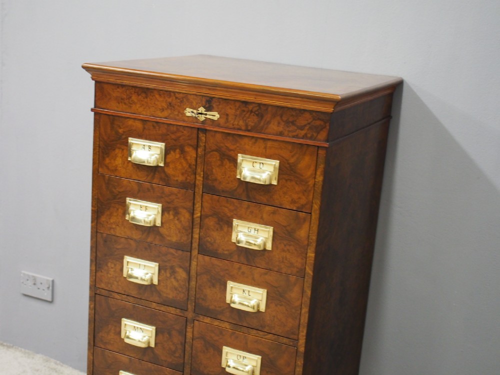 Victorian Burr Walnut Filing Cabinet or Office Chest View III