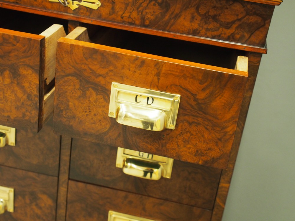 Victorian Burr Walnut Filing Cabinet or Office Chest View VIII