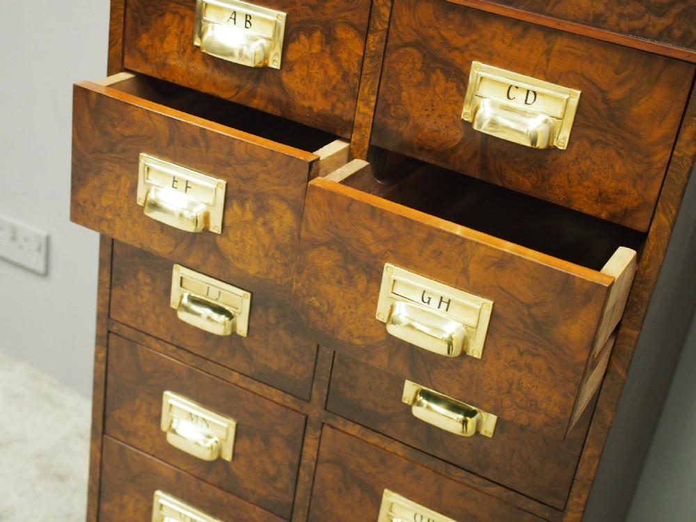 Victorian Burr Walnut Filing Cabinet or Office Chest View X