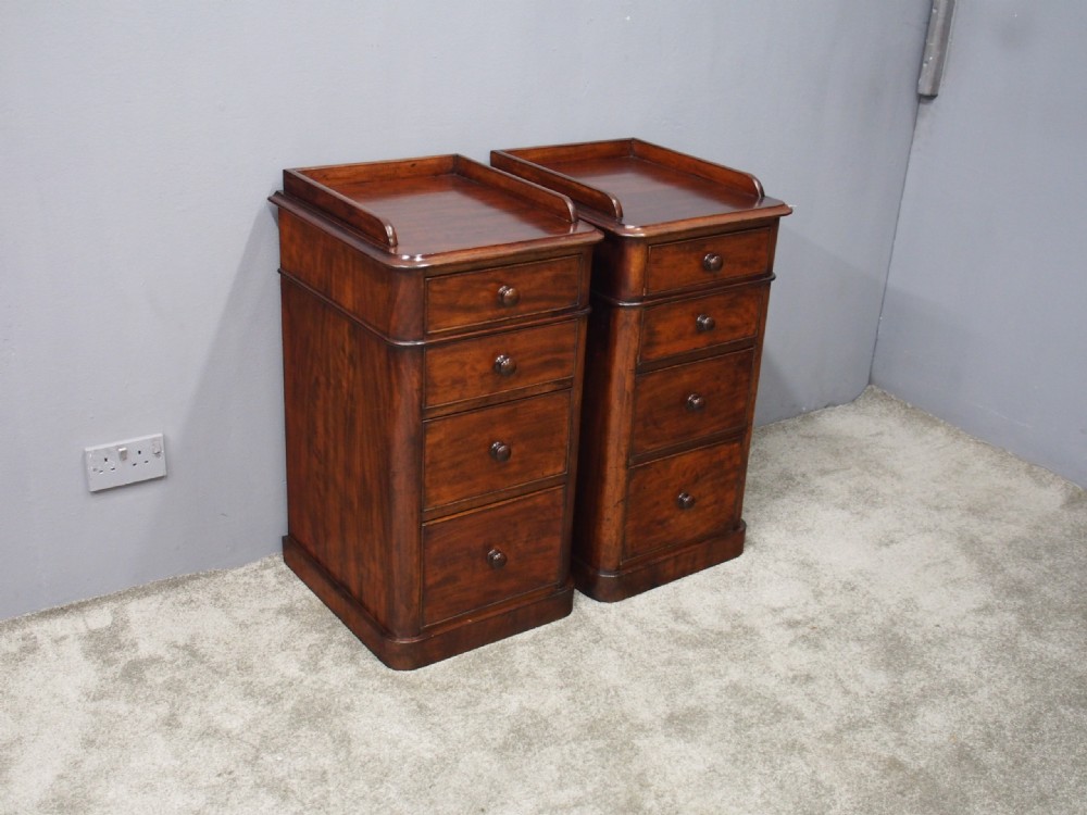 Pair of Victorian Mahogany Bedsides with Gallery View II
