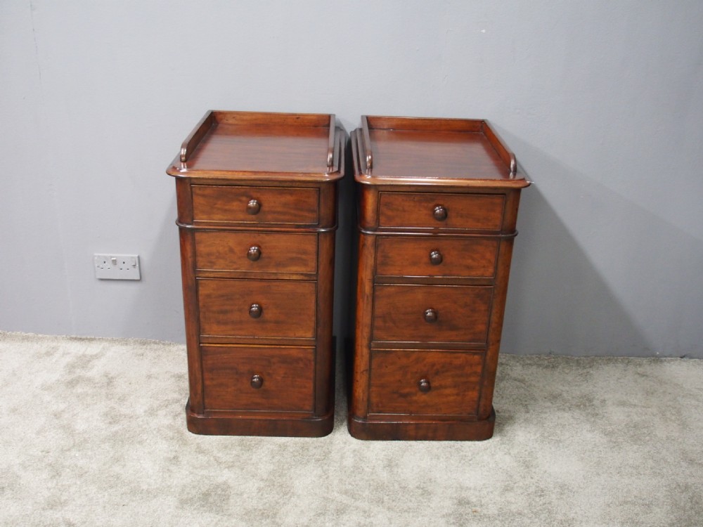 Pair of Victorian Mahogany Bedsides with Gallery View IV