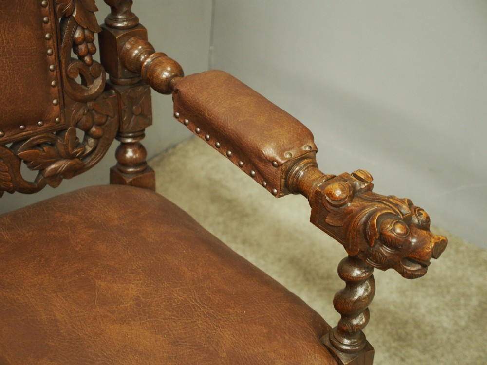 Pair of Jacobean Style Oak Chairs View VI