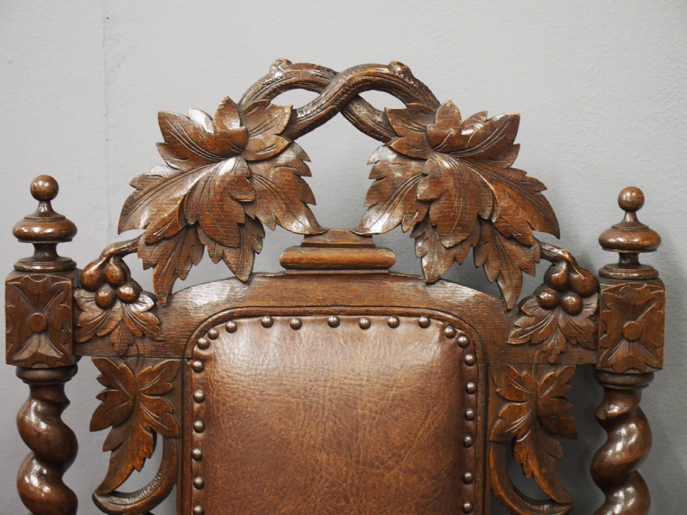 Pair of Jacobean Style Oak Chairs View VII