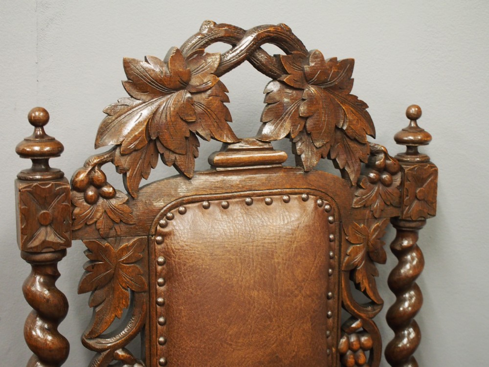 Pair of Jacobean Style Oak Chairs View VIII