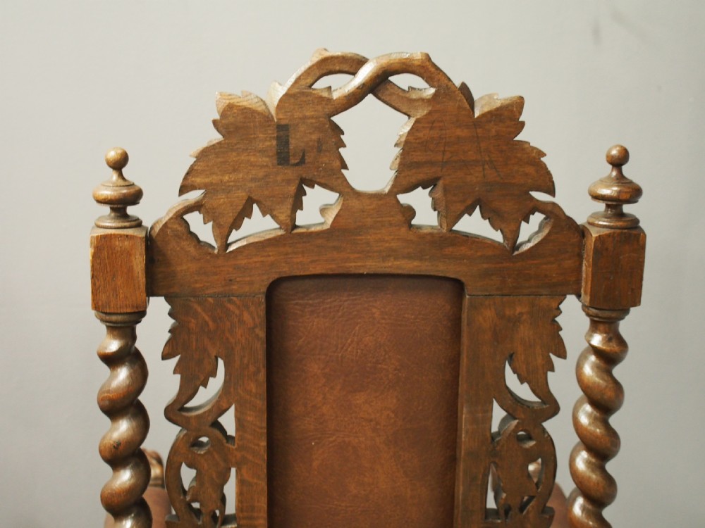 Pair of Jacobean Style Oak Chairs View XV
