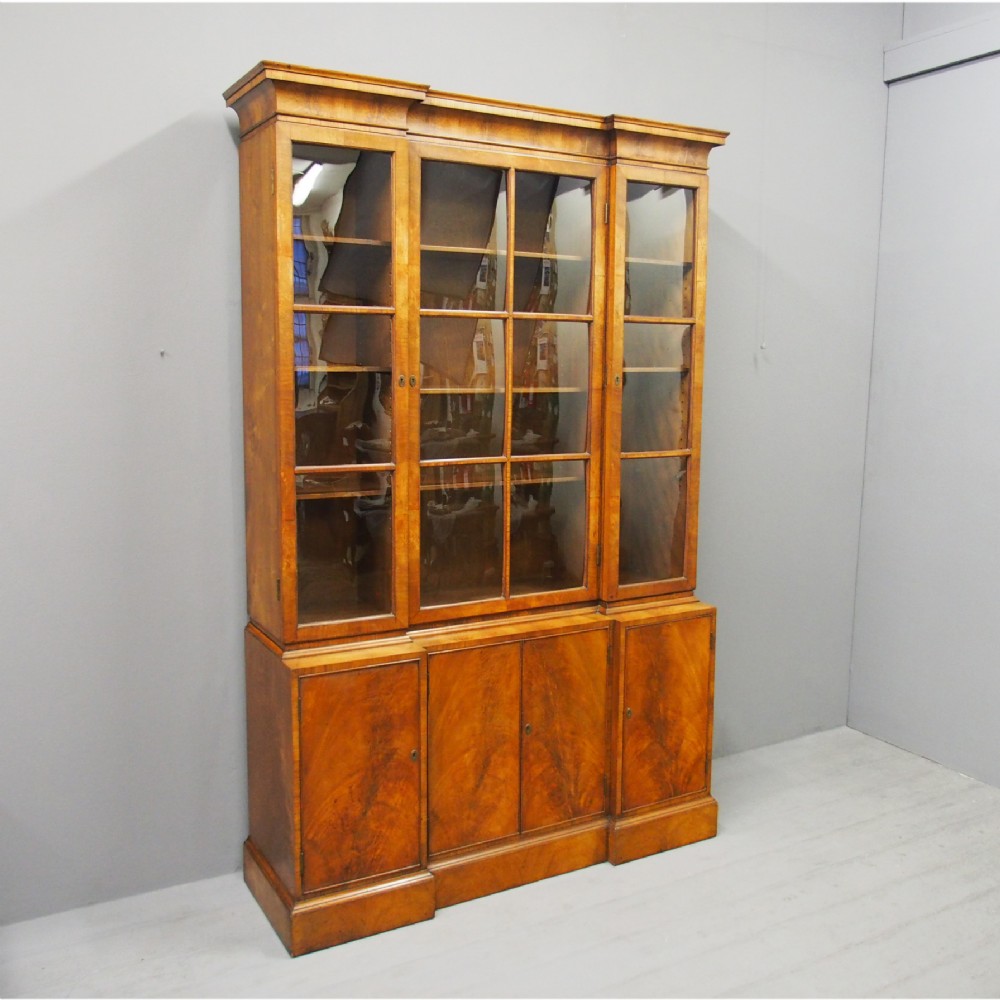 Pepys Style Reverse Breakfront Cabinet Bookcase