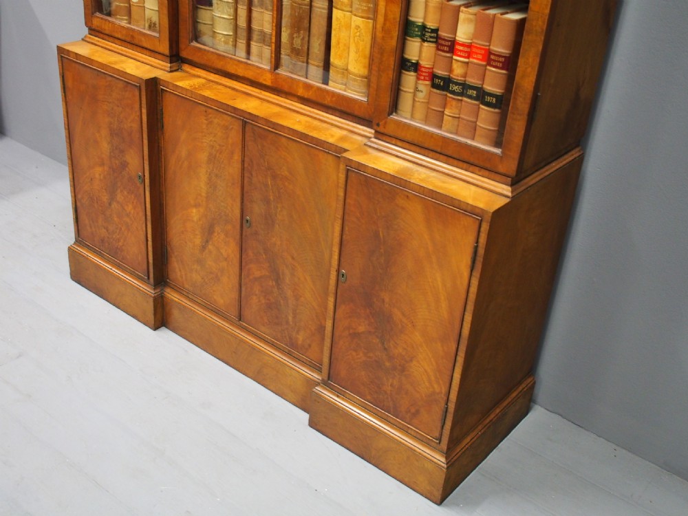 Pepys Style Reverse Breakfront Cabinet Bookcase View VIII