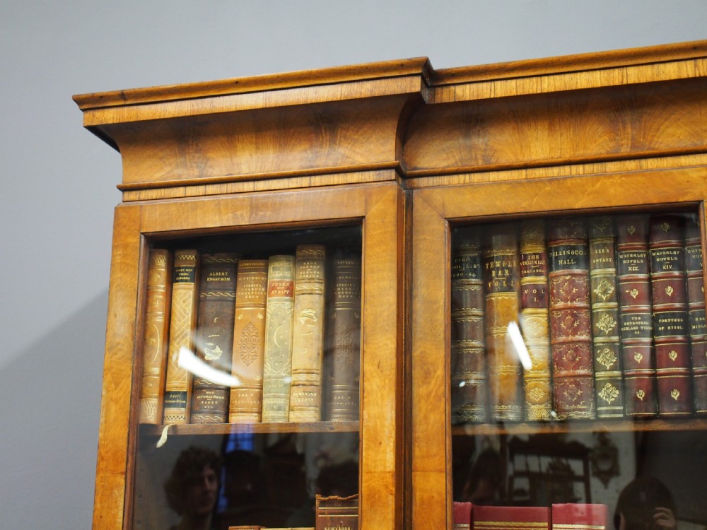 Pepys Style Reverse Breakfront Cabinet Bookcase View XI
