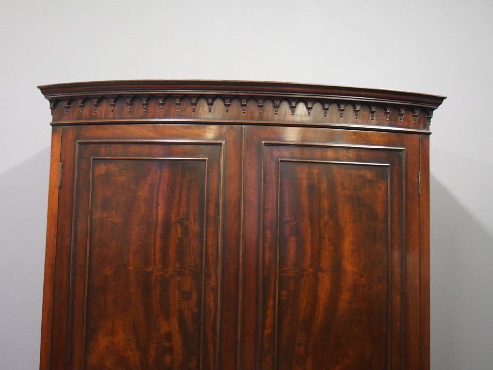 Georgian Style Mahogany Bow Front Wardrobe View V