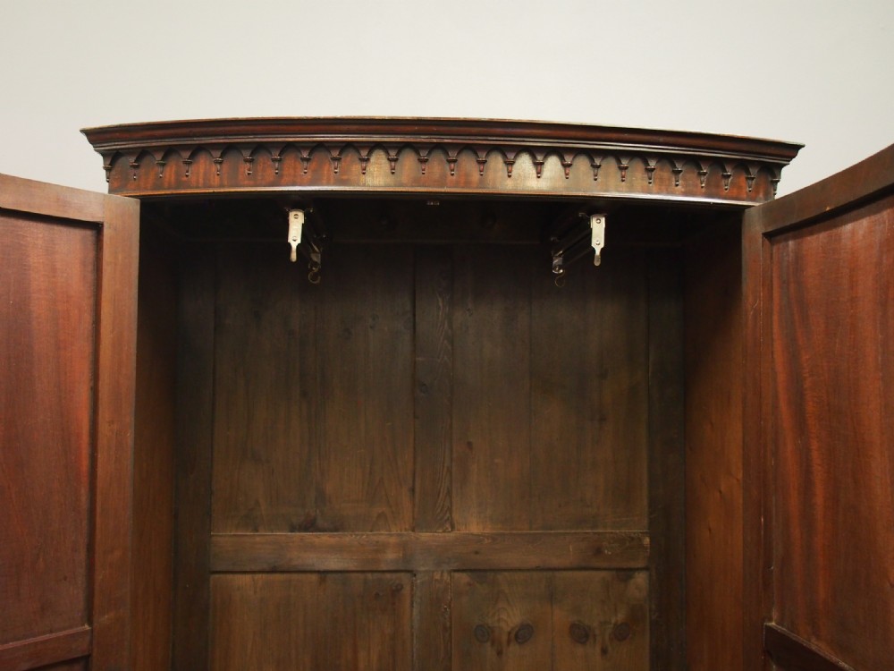 Georgian Style Mahogany Bow Front Wardrobe View XIII