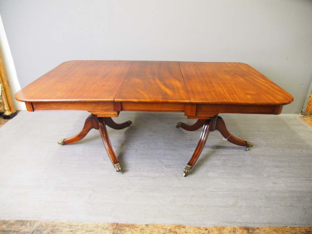 Regency Mahogany Pedestal Dining Table with 1 Leaf View III