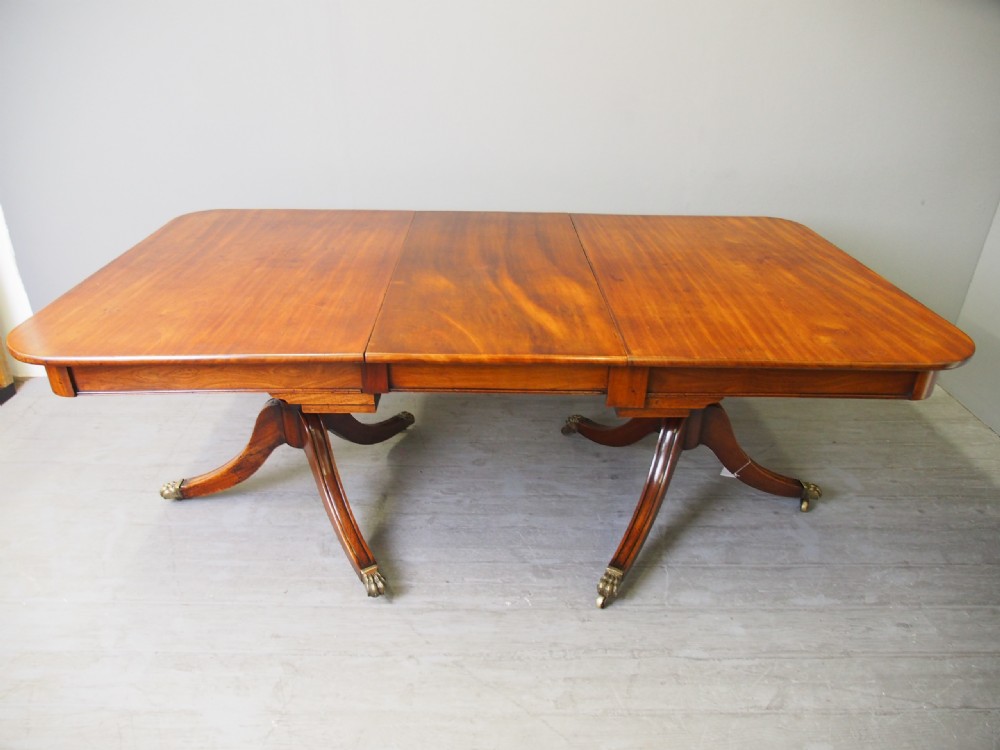 Regency Mahogany Pedestal Dining Table with 1 Leaf View VIII