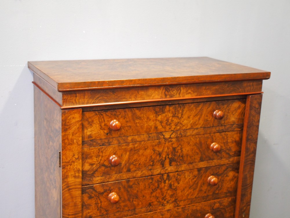 Victorian Burr Walnut Wellington Chest View II