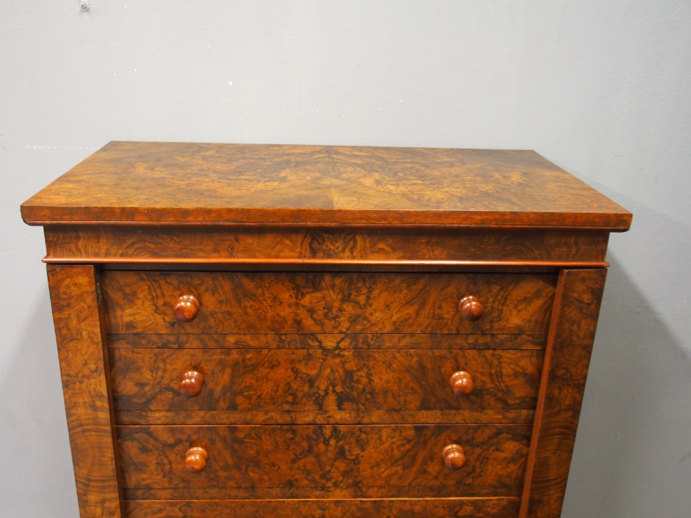 Victorian Burr Walnut Wellington Chest View III