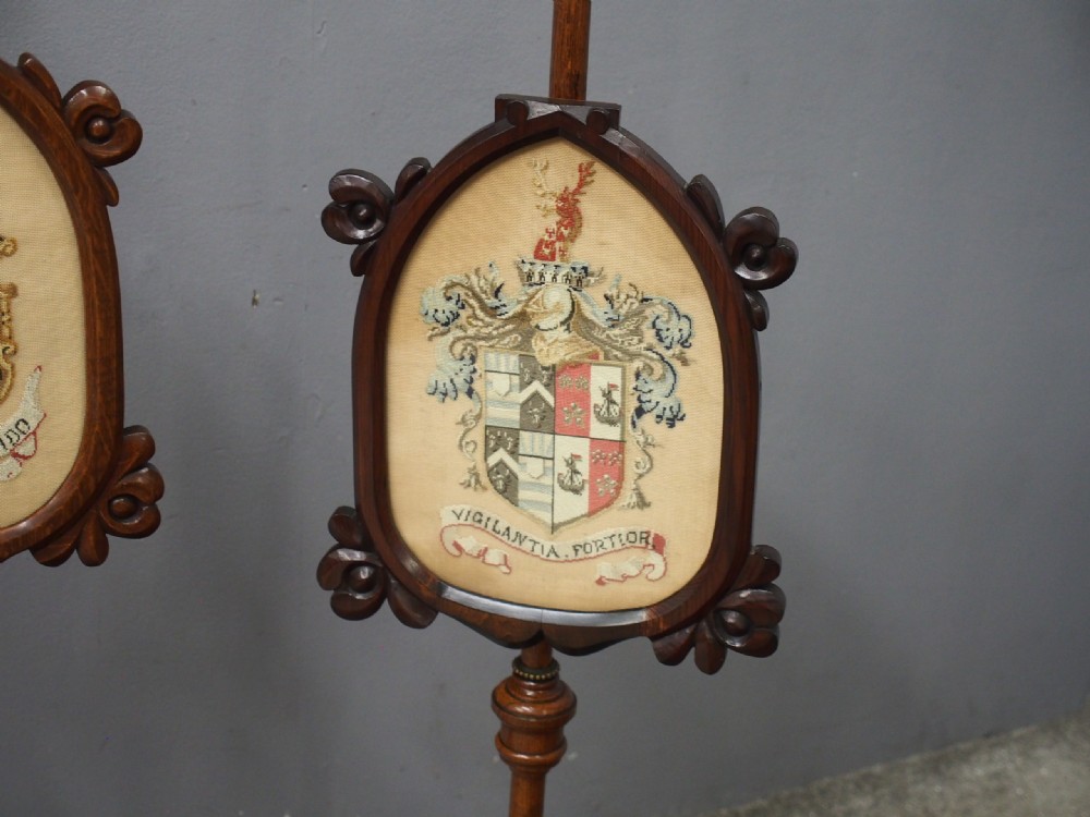 Pair of Gothic Revival Pole Screens View V
