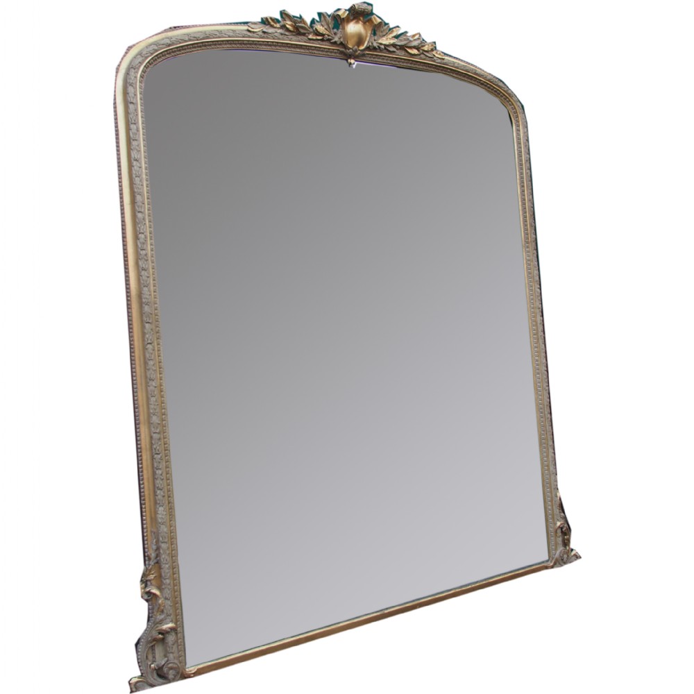 Victorian Gilded and Painted Overmantel Mirror
