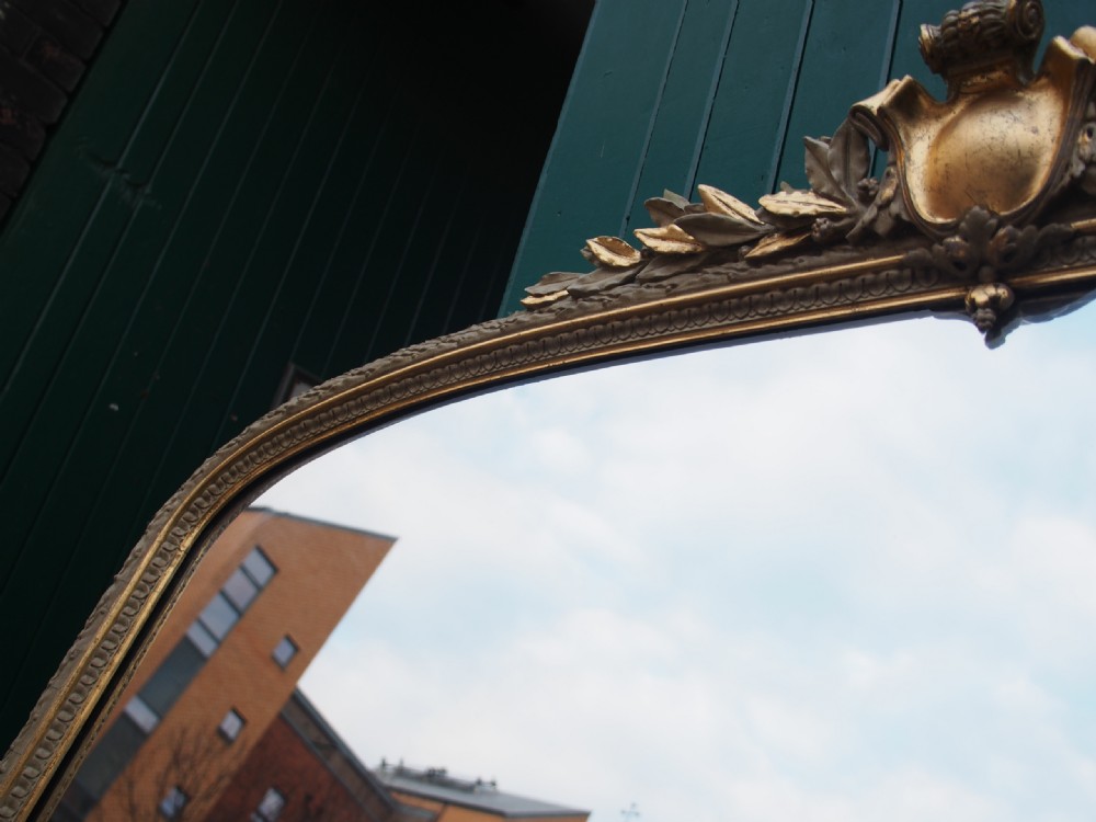 Victorian Gilded and Painted Overmantel Mirror View VII