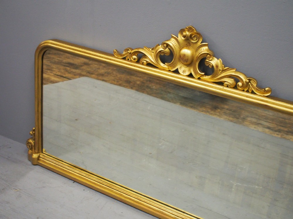 Victorian Carved Giltwood Overmantel Mirror View VI