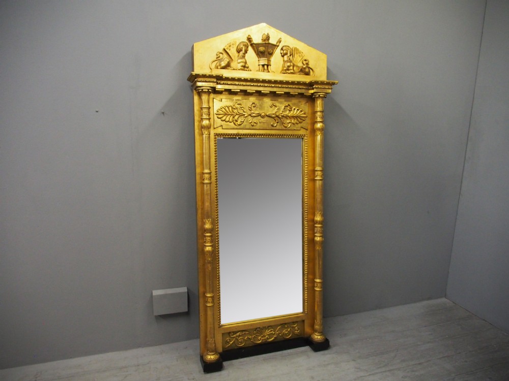 19th Century Empire Gilded Mirror View XII