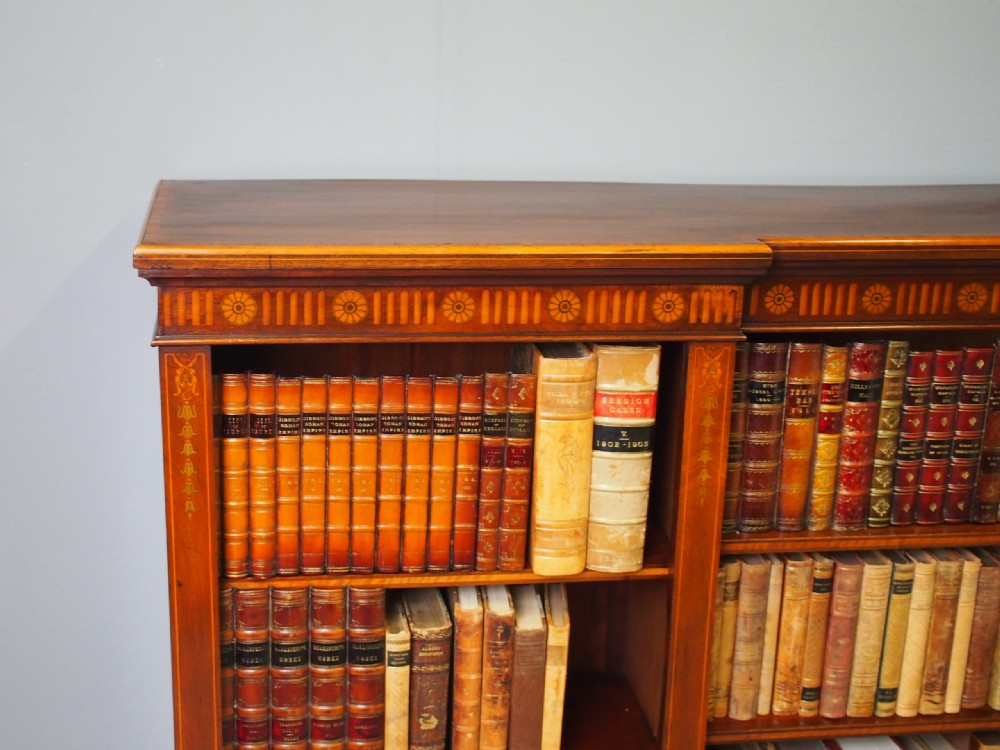 Sheraton Style Inlaid Mahogany Open Bookcase View IX