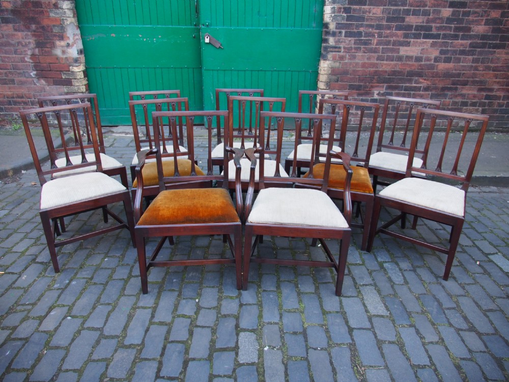 Set of 12 Scottish George III Mahogany Dining Chairs View XI