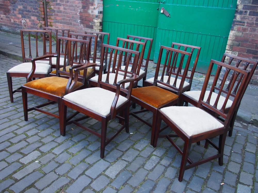 Set of 12 Scottish George III Mahogany Dining Chairs View XIII