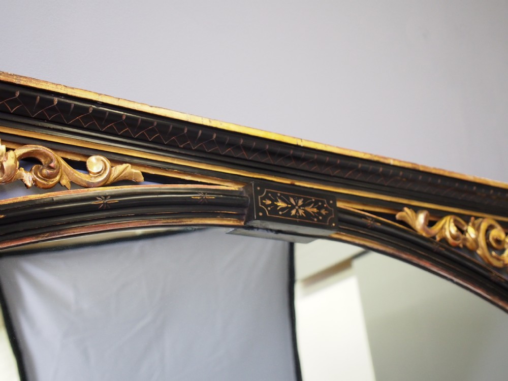 Aesthetic Movement Style Ebonized Overmantel Mirror View IV