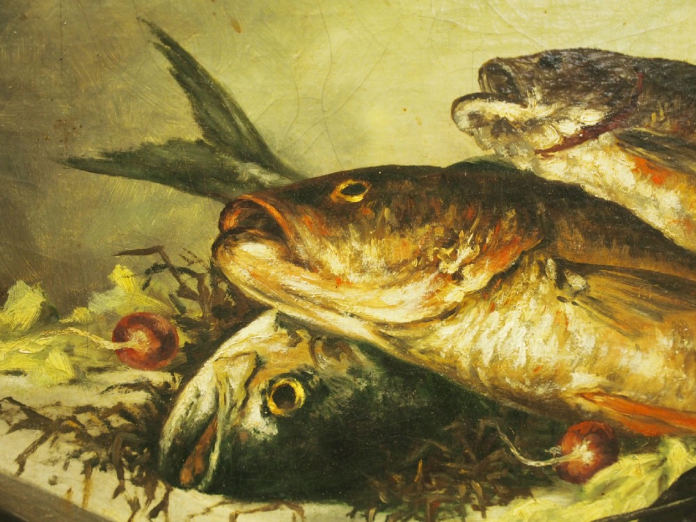 Dutch Oil Painting of Fish and Lobster by W. Voorendt View VI