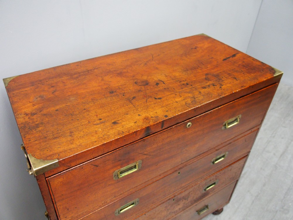 Victorian Teak Secretaire Military Chest View II