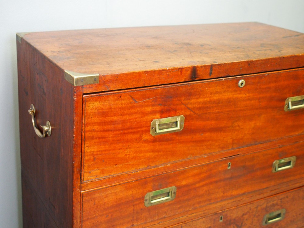 Victorian Teak Secretaire Military Chest View IV